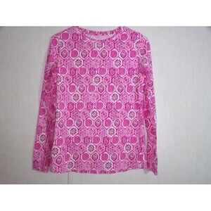 IBKUL Womens Sun Protection Top Size S Pink UPF 50+ Vented Long Sleeve Quick Dry